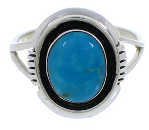 Turquoise And Sterling Silver Southwestern Ring Size 5-3/4 YX87693